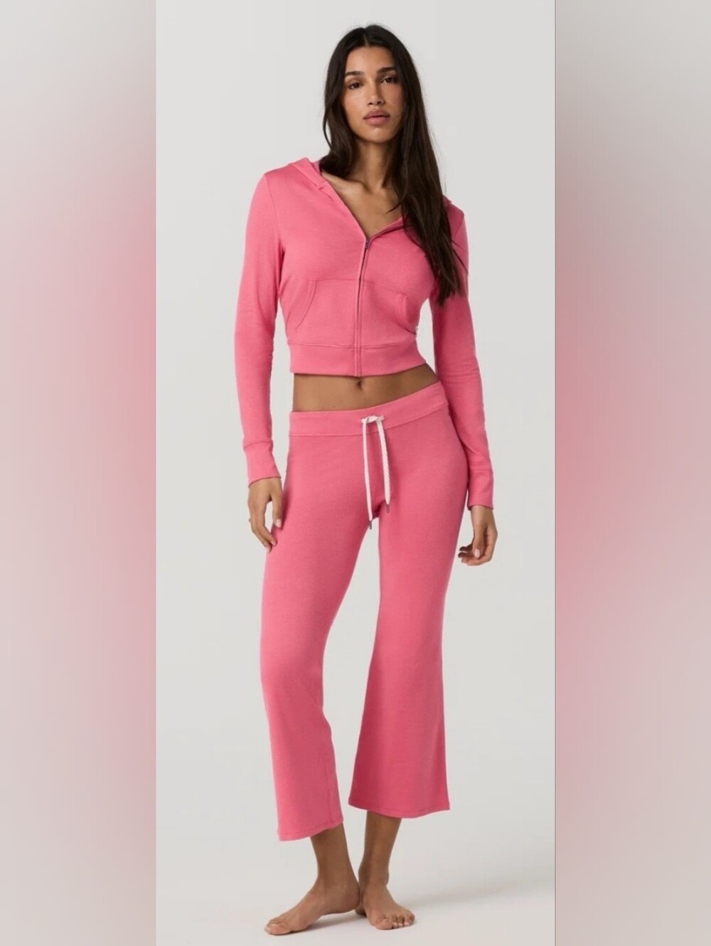 Vuori Small Halo Slim Flare Ankle Pant Sunset Heather Pink Athleisure Yoga